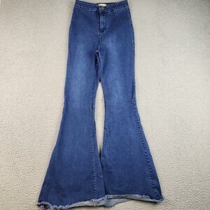 C & V Jeans Womens 29 Trumpet Flare Chelsea & Violet High Waist Slim Fit Stretch